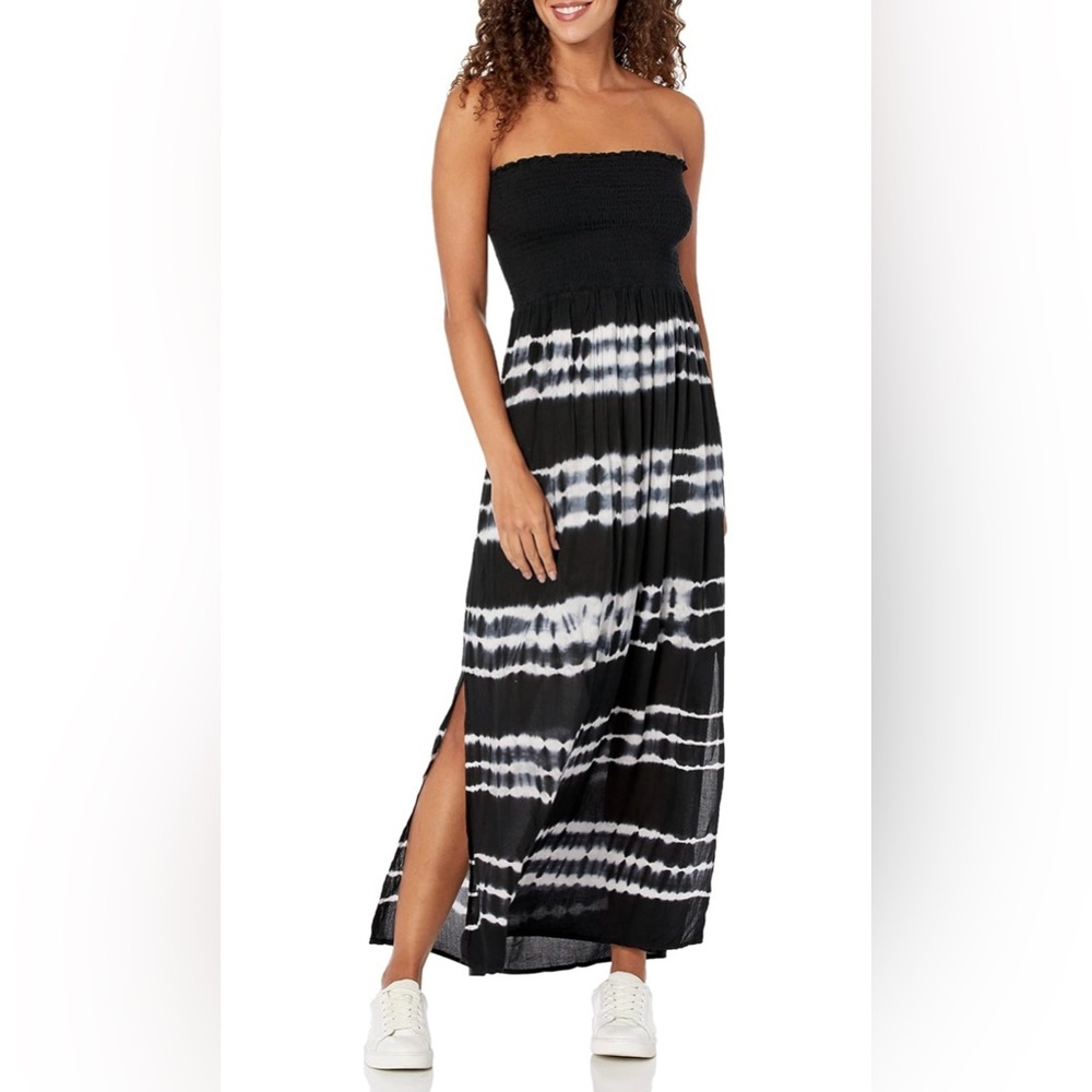 Karen Kane Smocked Tie Dye Maxi Dress Strapless - Picture 2 of 7